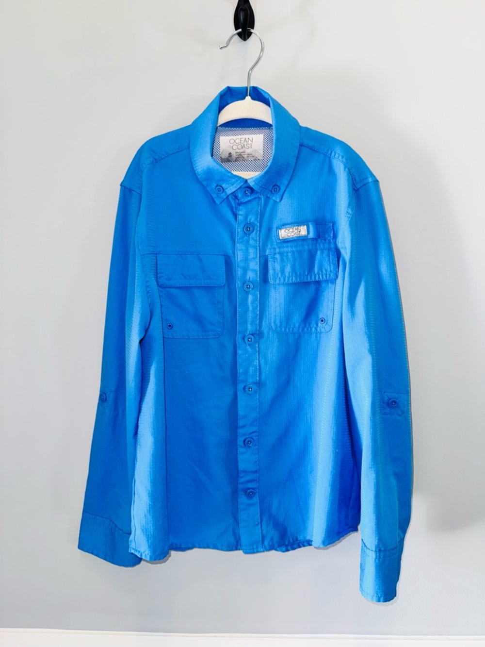 Ocean & Coast Boys' Bright Blue Button-Down Shirt